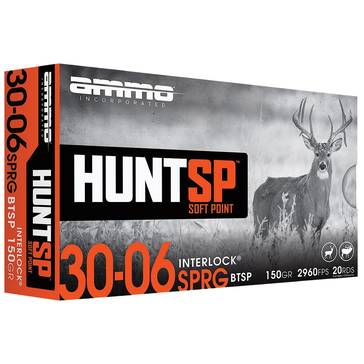 Ammo Inc Hunt .30-06 Springfield 150 gr SP 20rds Rifle Ammo for Big Game Hunts - 3006150SPA20