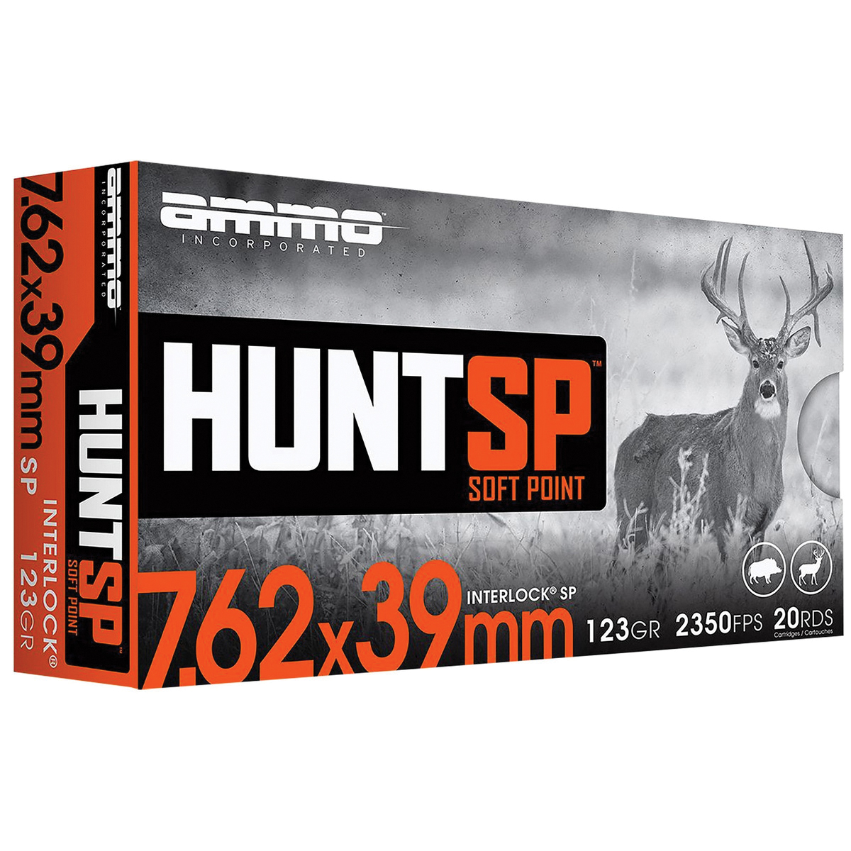 Ammo Inc Hunt 7.62x39mm 123 gr SP 20rds Rifle Ammo for Tactical and Hunting - 76239123SPA20 - Ammo Inc