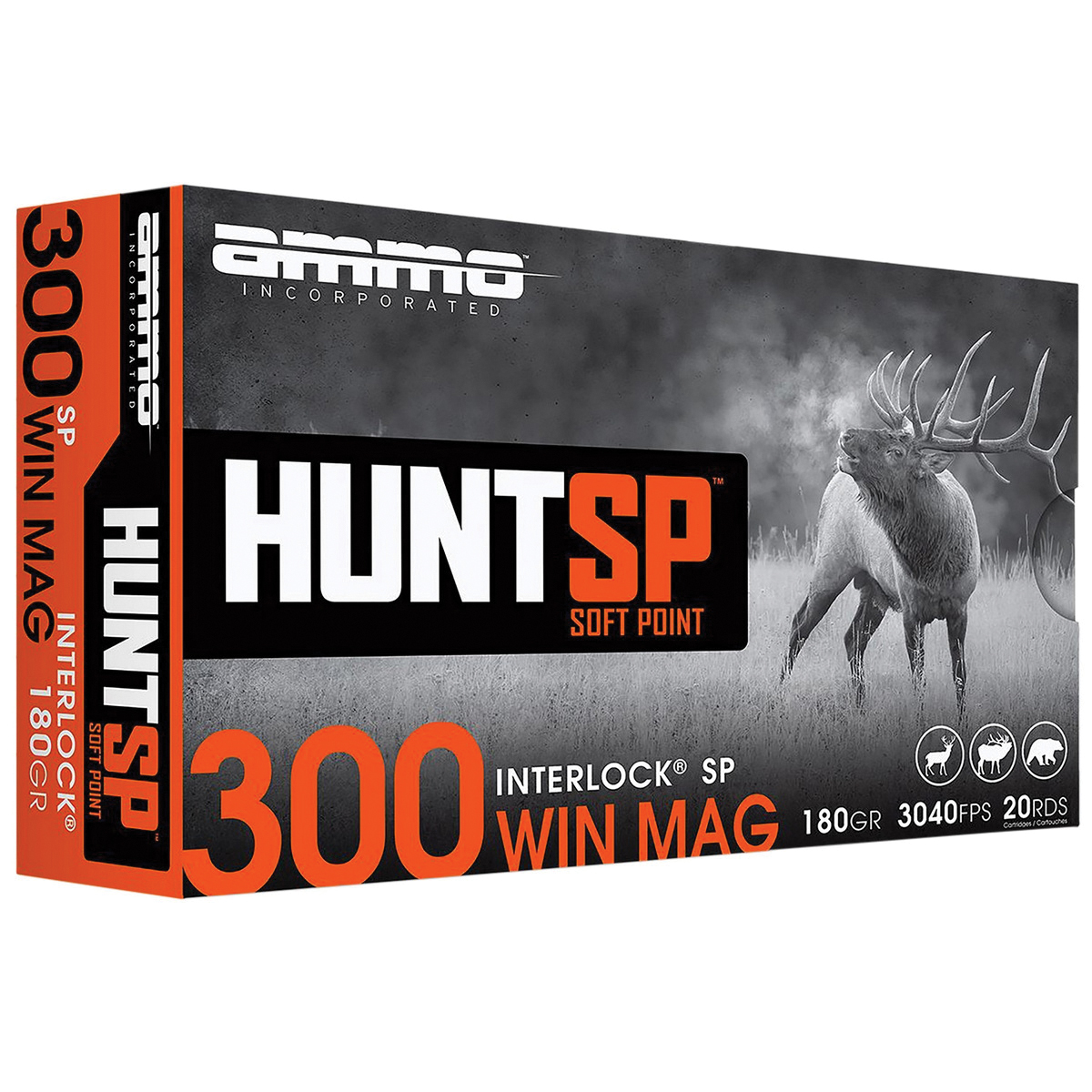 Ammo Inc Hunt .300 Win Mag 180 gr SP 20rds Rifle Ammo for Superior Accuracy - 300WM10SPA20 - Ammo Inc
