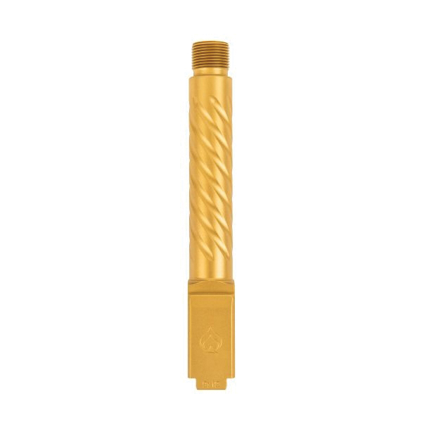 Ballistic Advantage Premium Barrel 9mm 4.50" Fits Glock Gen 3-5 G19, Gold - Performance and Style - BAPSG195T3G - Ballistic Advantage
