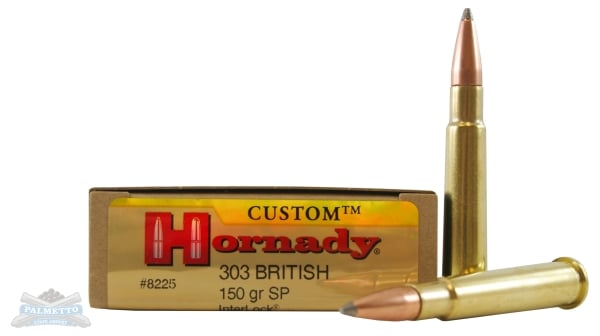 Hornady 303 British 150gr SP Custom Ammunition 20rds - 8225 - Hornady