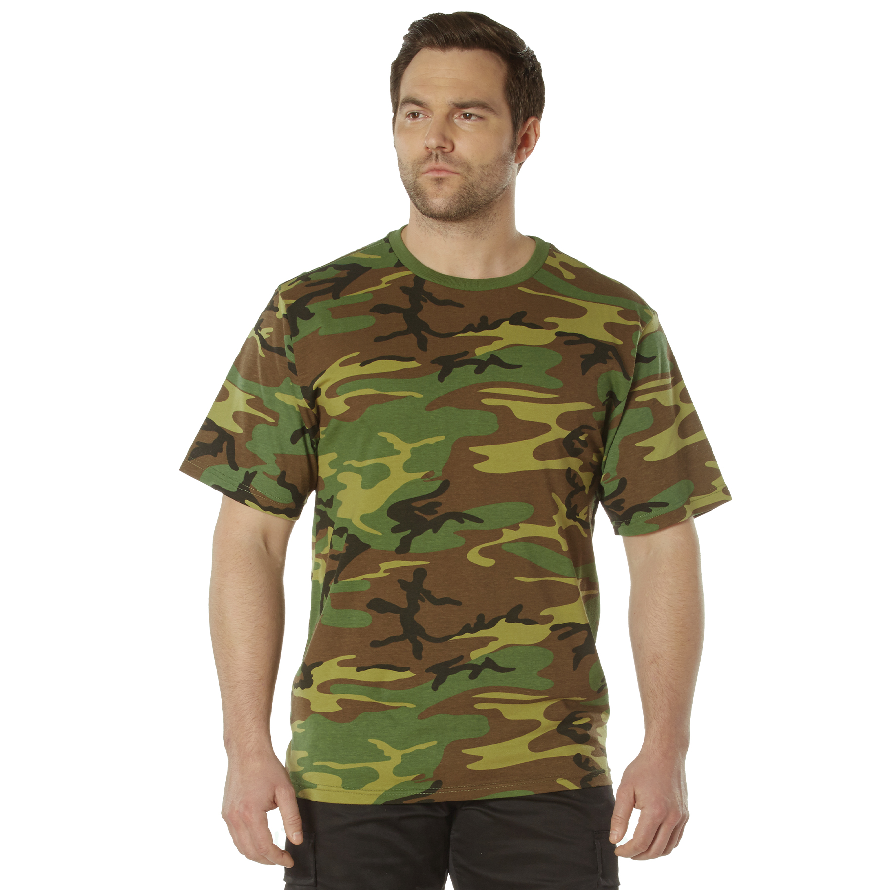 Rothco Rothco Full Comfort Fit T-Shirt - Woodland Camo, Medium