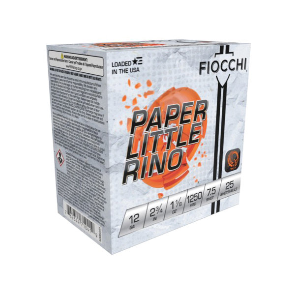 Fiocchi Paper Little Rino 12 Gauge 2.75" #7.5 1.12 oz - 25rds - 12FPWR75 - Fiocchi