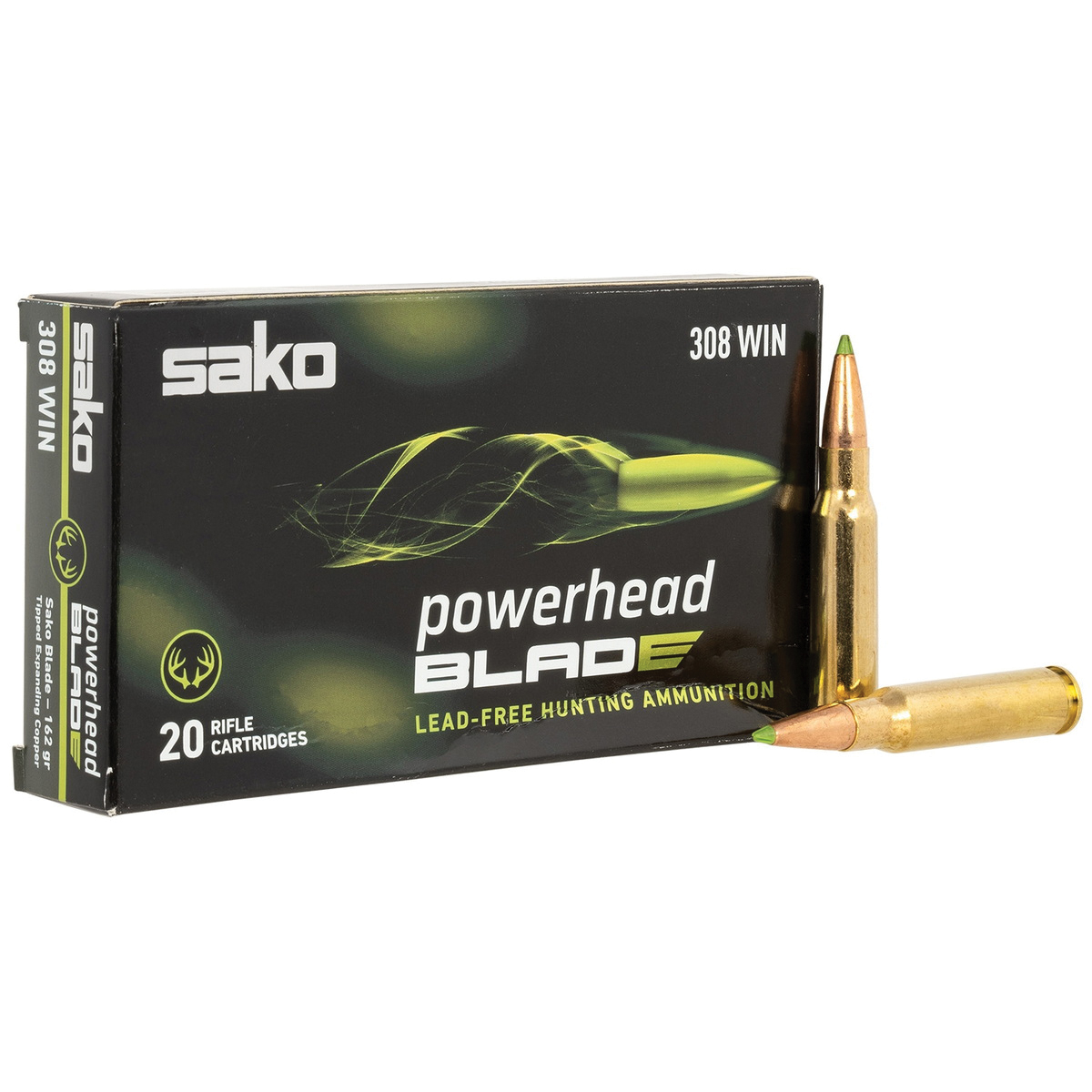 Sako Powerhead Blade .308 Win 162 gr LFBT 20rds Rifle Ammo for Environmentally-Friendly Precision - JASPHB308W162B - Sako