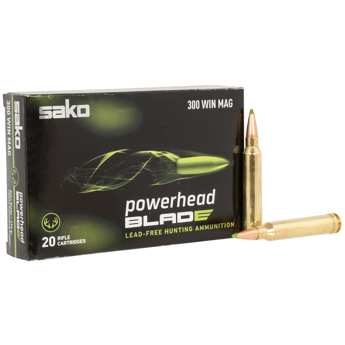 Sako Powerhead Blade .300 Win Mag 170 gr LFBT 20rds Rifle Ammo for Lead-Free and High Accuracy - JASPHB300WM170B - Sako