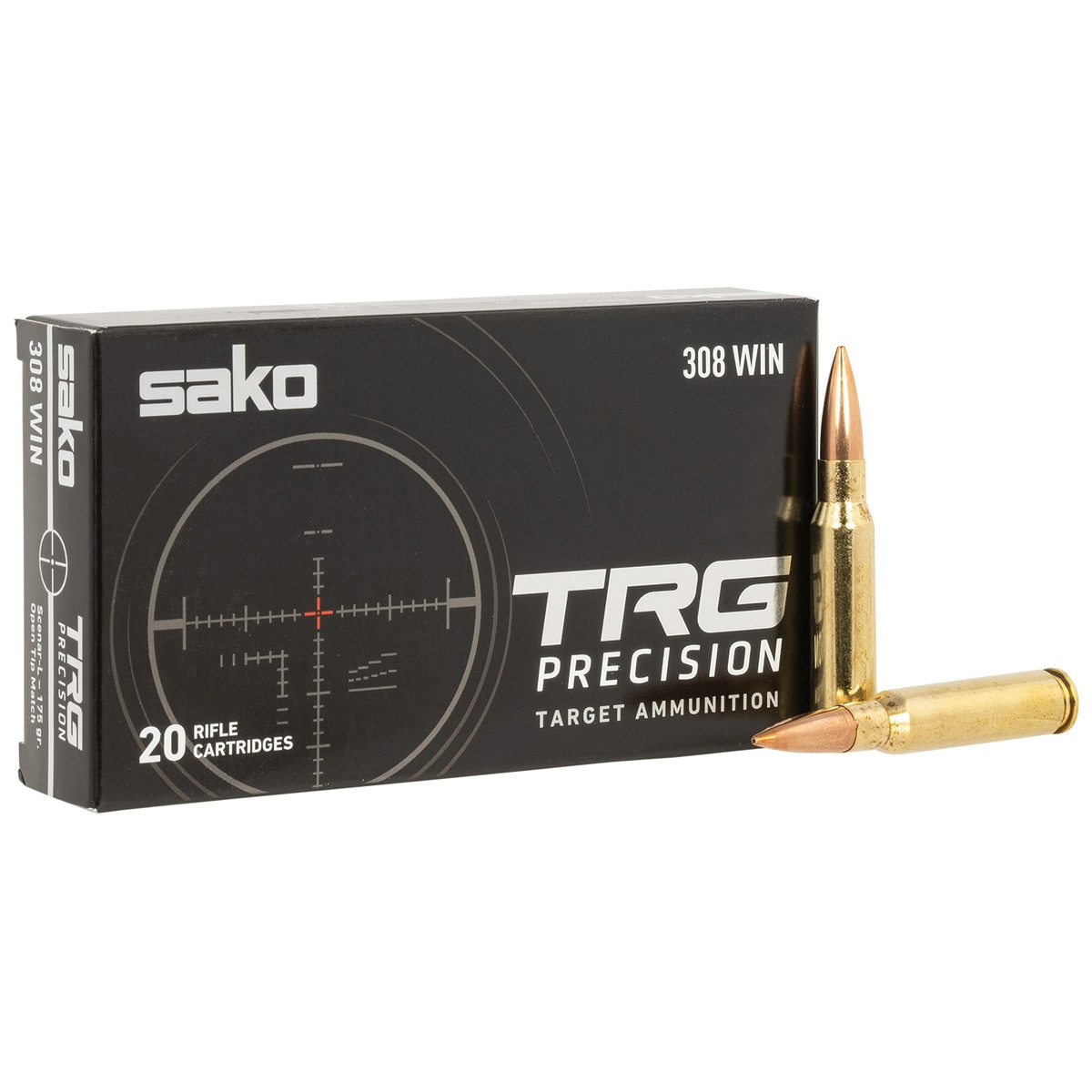 Sako Open Tip Match .308 Win 175 gr 20rds Rifle Ammo for Superior Accuracy Open Tip and Competitive Shooters - JASTRG308W175B - Sako