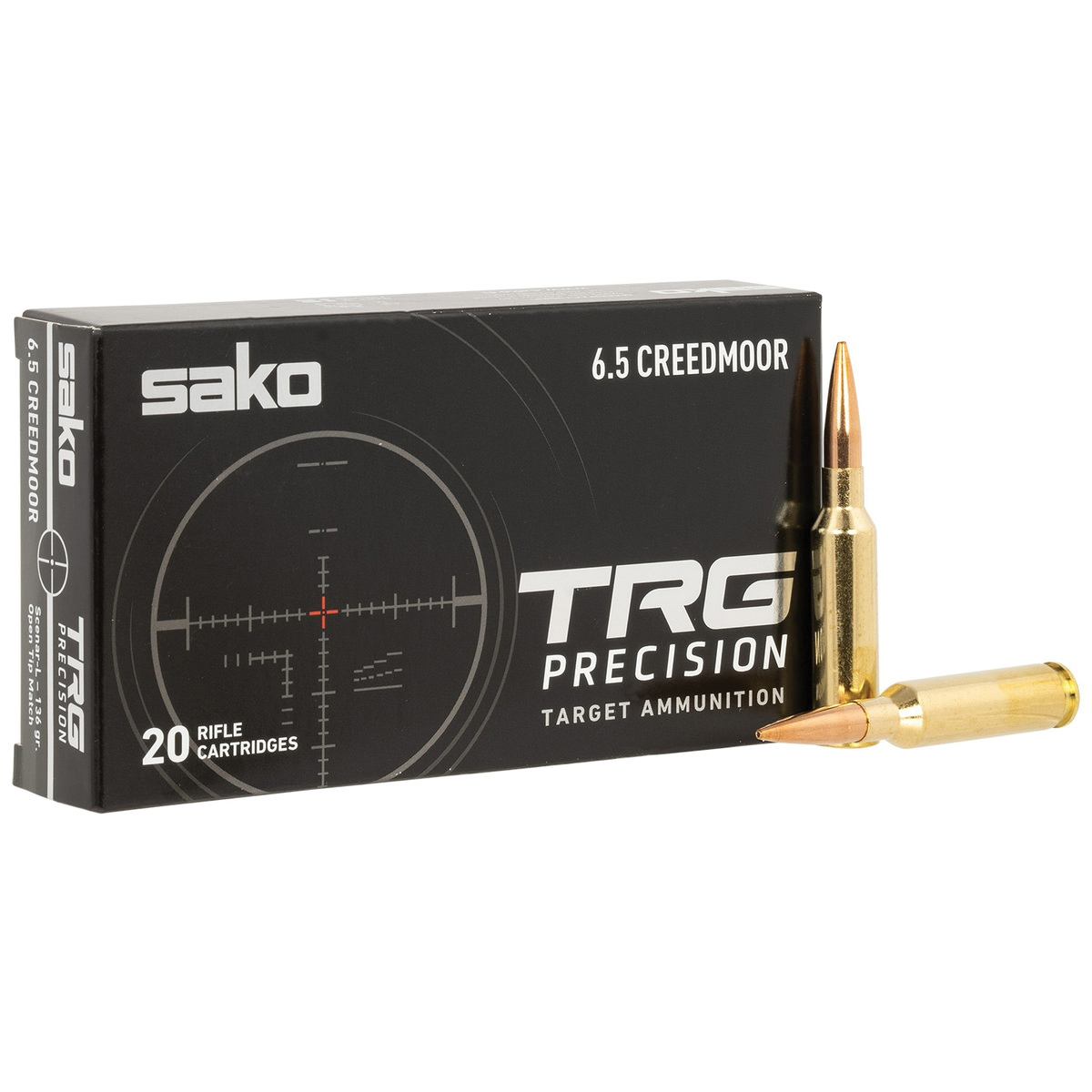 Sako Open Tip Match 6.5 Creedmoor 136 gr 20rds Rifle Ammo for High-Performance Open Tip and Precision - JASTRG65CM136B - Sako