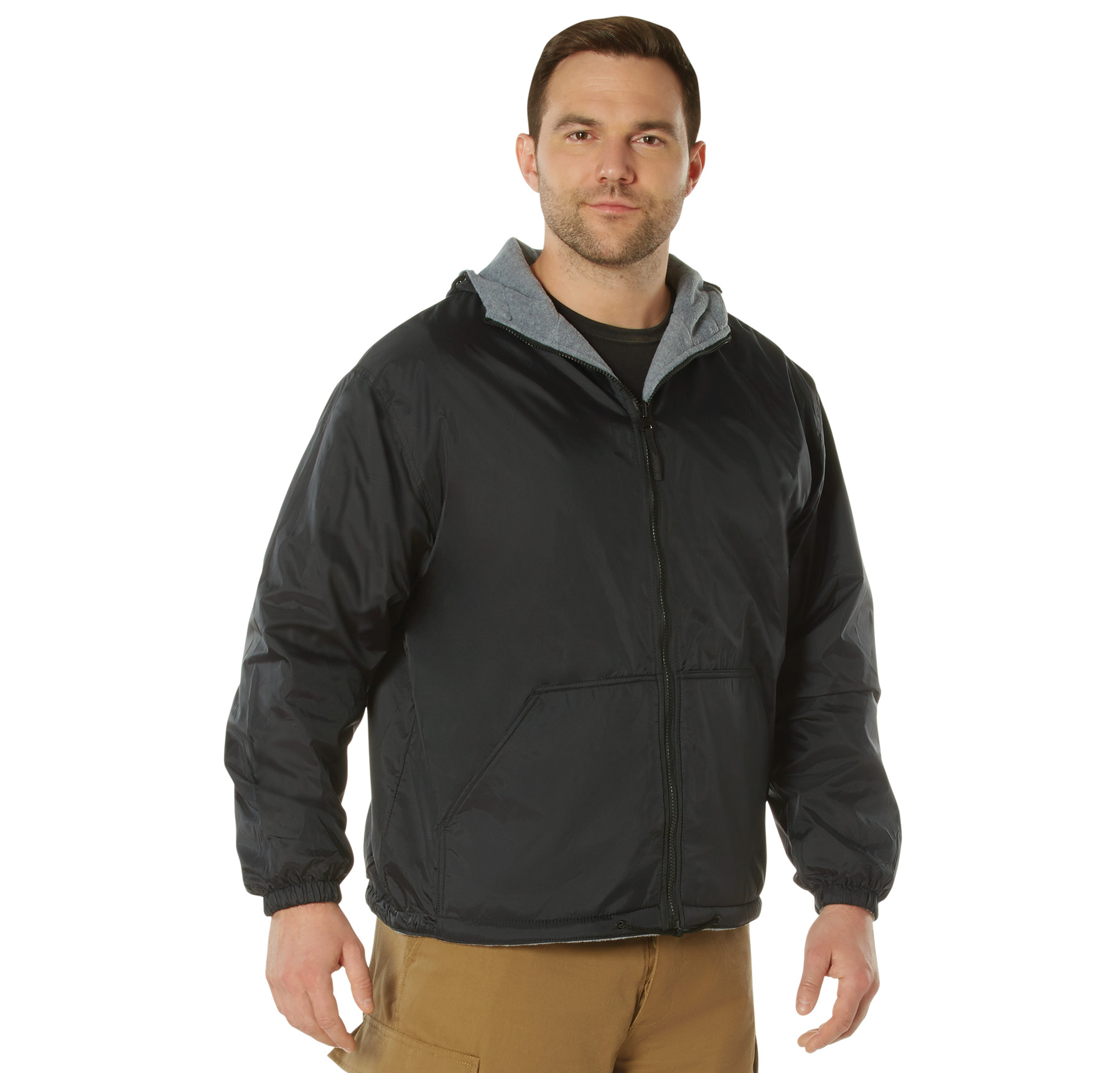 Rothco Rothco Reversible Lined Jacket With Hood - Black, Medium