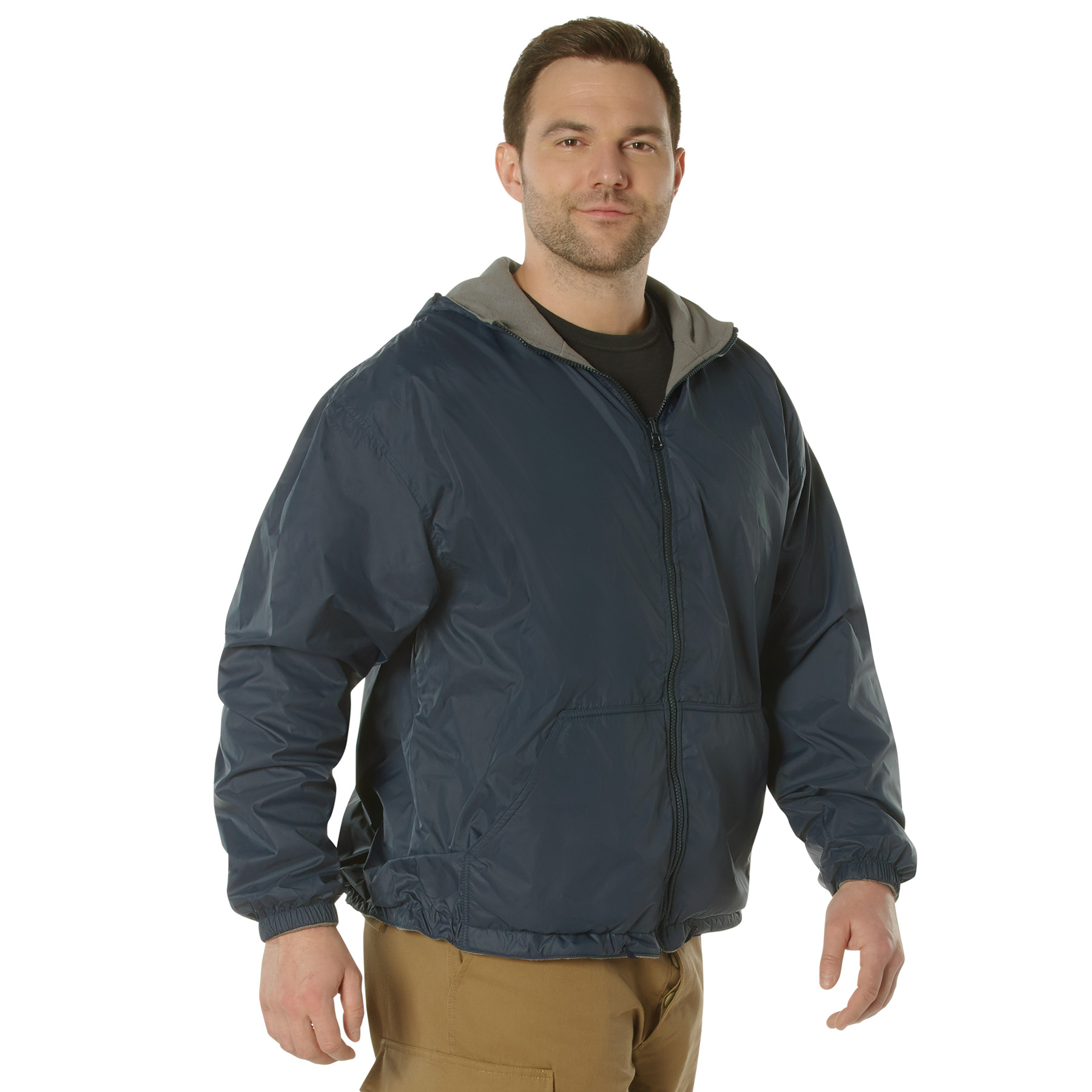 Rothco Rothco Reversible Lined Jacket With Hood - Navy Blue, Large