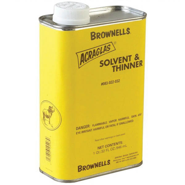 Brownells Acraglas Solvent and Thinner, 1 qt Can