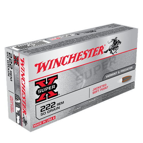 Winchester 222 Remington 50gr Soft Point Ammunition, 20 Round Box - X222R - Winchester