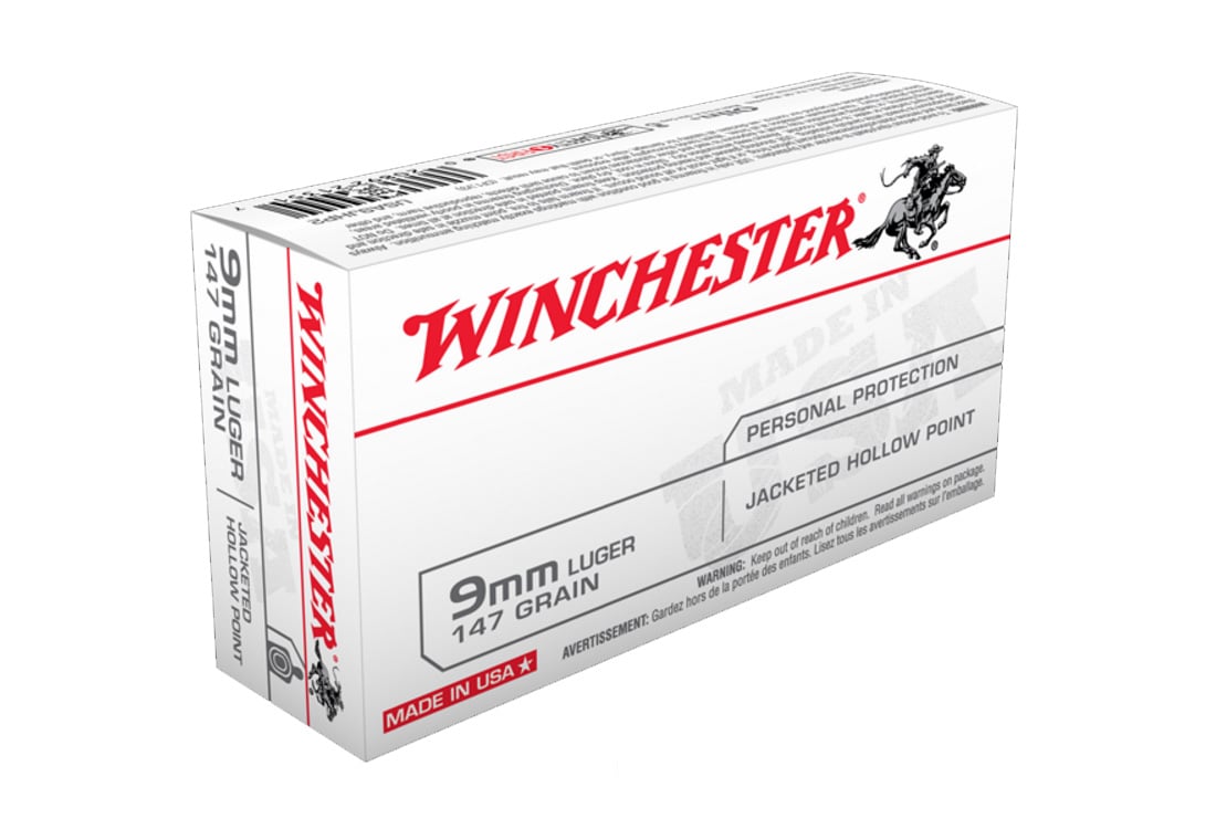 Winchester USA 9mm Ammo 147 Grain JHP, 50rds - USA9JHP2