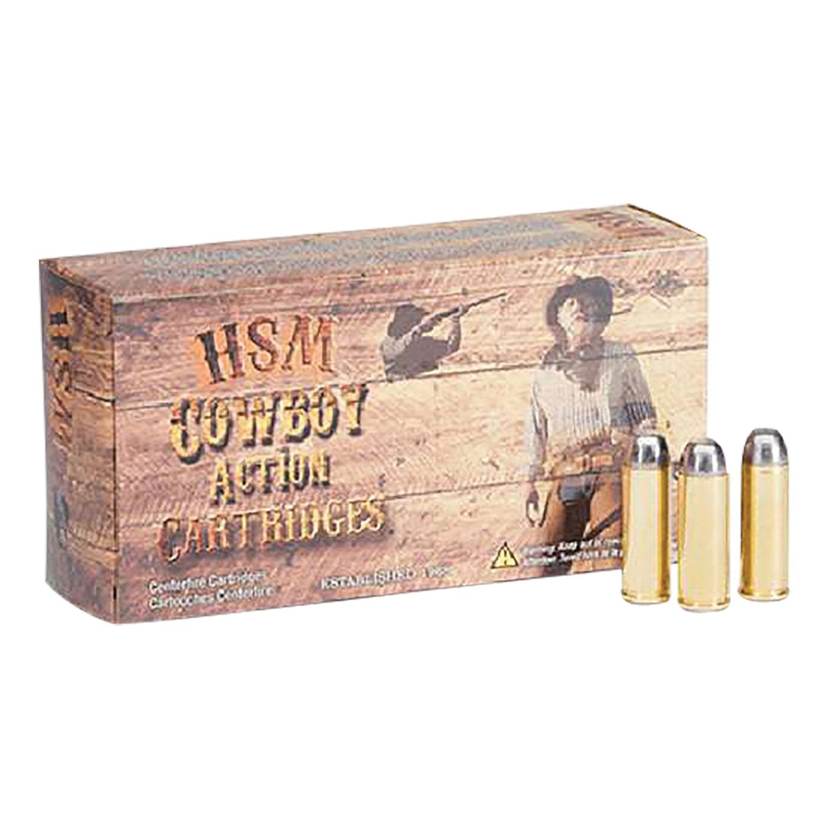 HSM Ammunition Cowboy Action .38 Special 148 gr SWC 50rds Handgun Ammo for Classic Shooting - 383N