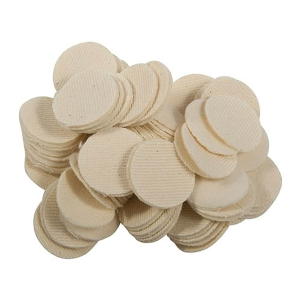 Brownells .35 Cal/.30 Cal 1.25" Heavy-Duty Round Patch, White Pack of 100