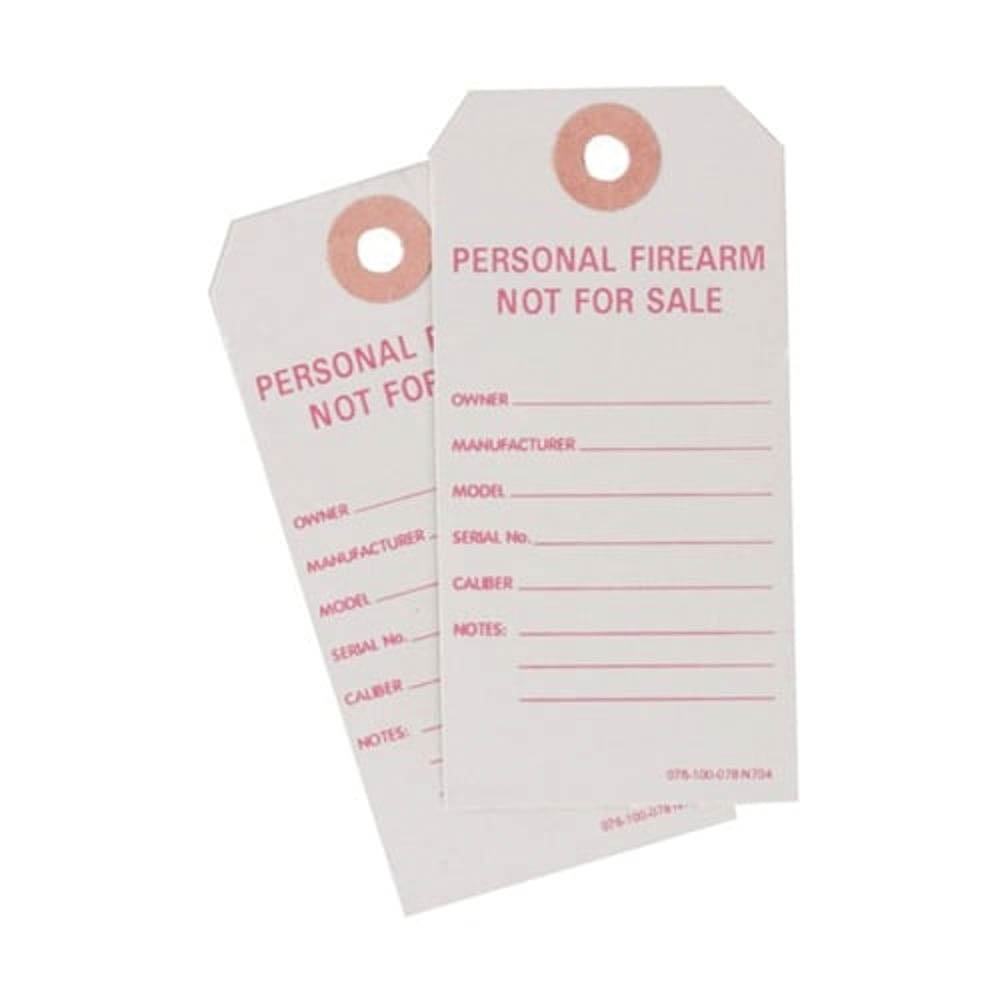 Brownells 3.81" x 1.81" BATF Personal Firearm Tag, Gray Pack of 25