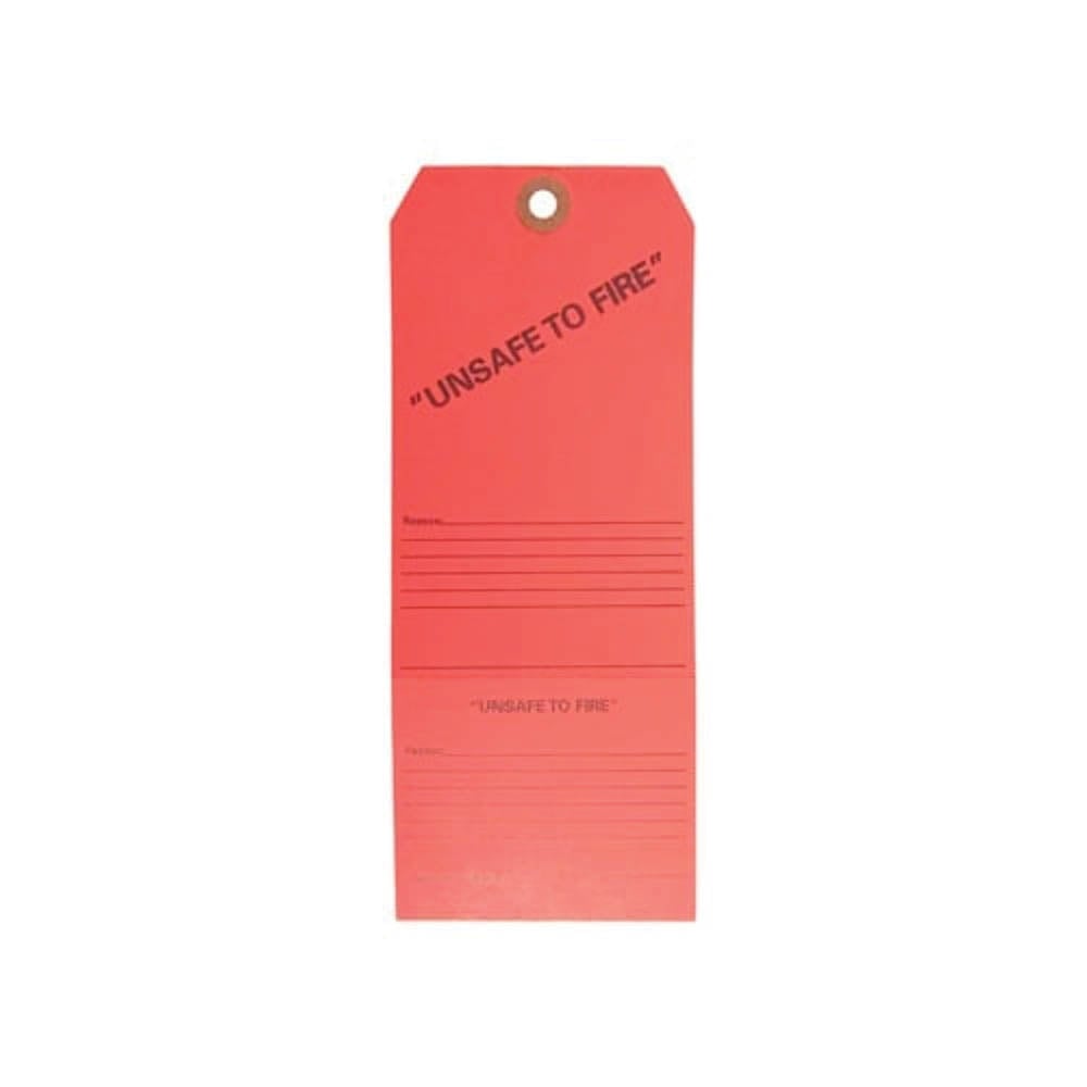 Brownells 7.50" x 3" Unsafe to Fire Tag, Red Pack of 50