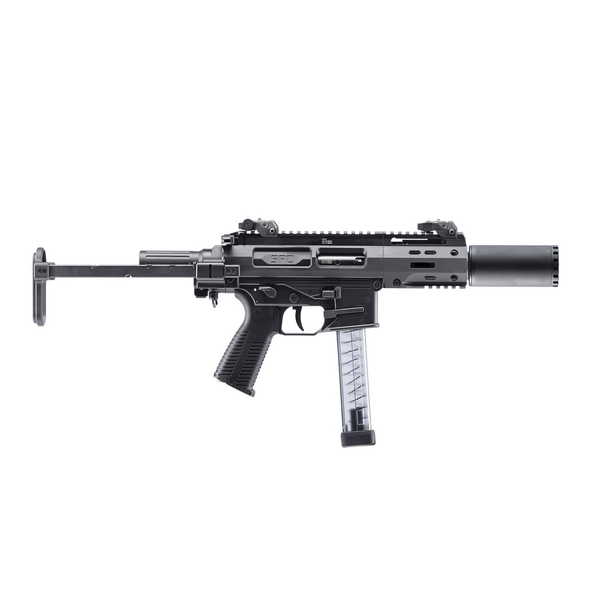 B&T USA SPC9 SD 9mm 4.50" AR Pistol, Black - BT-500003-SD-G-TB - B&T