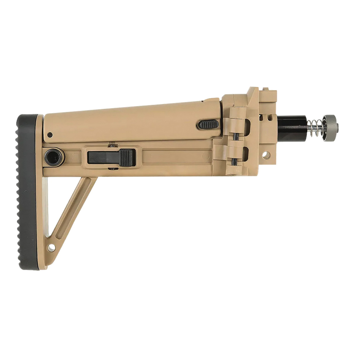 B&T USA MBT Folding Stock Fits APC9/40/45 in Coyote Tan - Versatile Folding Stock for APC Series with Tactical Efficiency - 361639CT - B&T