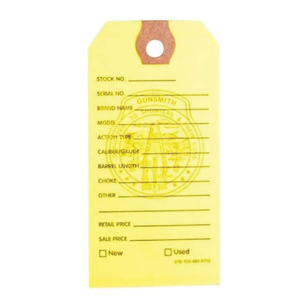 Brownells 3.75" x 1.88" Gun Price Tag, Yellow Pack of 100