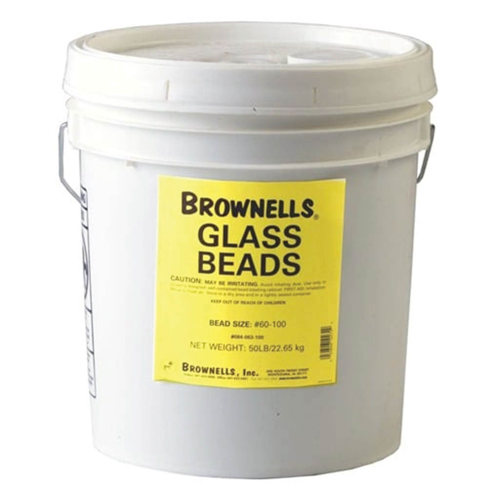 Brownells #60-100 Glass Bead, 50 lb Sealed Pail