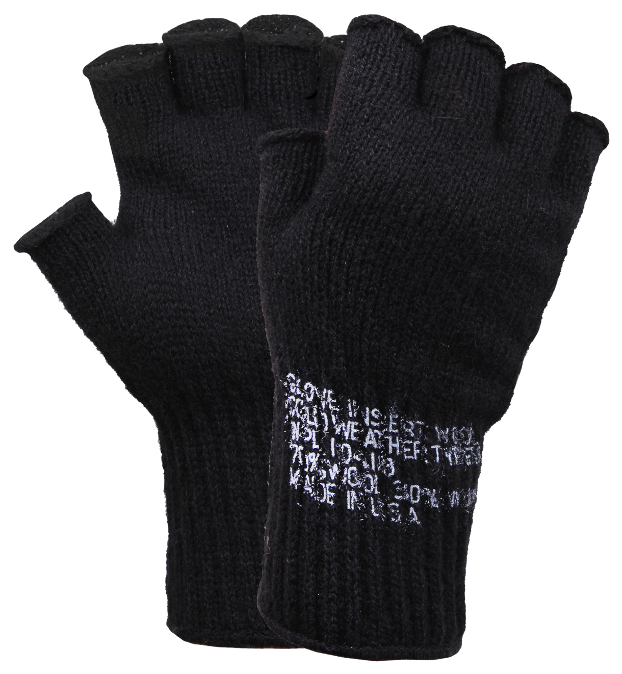Rothco Rothco Fingerless Wool Gloves - Black