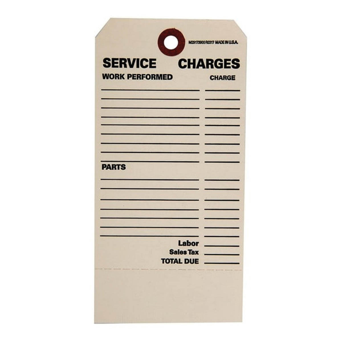 Brownells 6.25" x 3.13" CC-1 Single Stub Claim Check, Off-White Pack of 1000