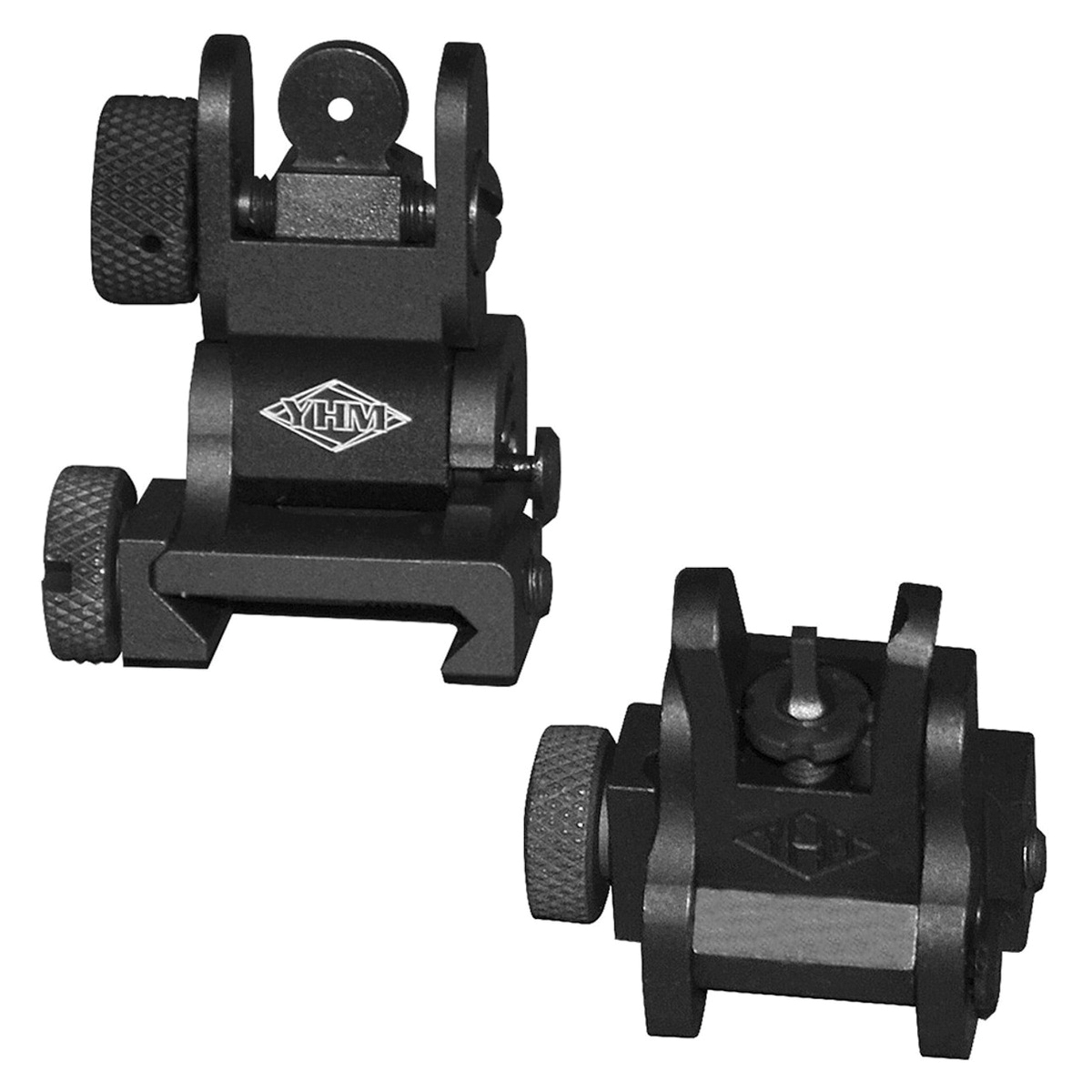 Yankee Hill Machine Flip-Up Sight Set - Front/Rear Adjustable for Tactical Use - 8027