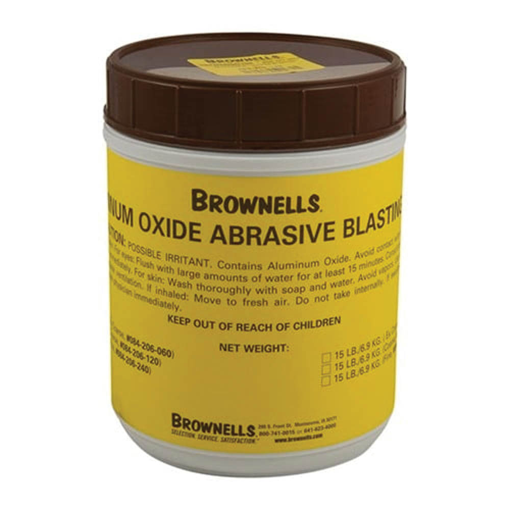 Brownells 120 Grit Coarse Aluminum Oxide Abrasive Blasting, 6 lb Screw-Top Plastic Jar
