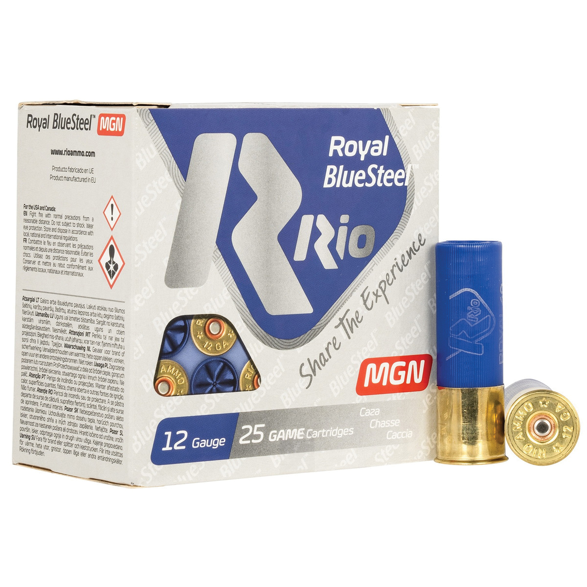 Rio Outdoors Corp Royal BlueSteel MGN 40 12 Gauge 3" #2 1-3/8 oz 25rds Shotshell - Powerful for Waterfowl Hunting - RBSM402 - Rio
