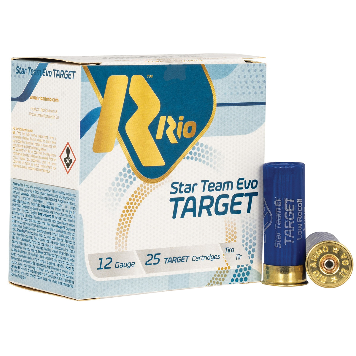 Rio Outdoors Corp Star Team Evo Target Long Range 12 Gauge 2-3/4" #8 1-1/8 oz 25rds Training Ammo - Precision Target Training Ammo - STT32LR8 - Rio