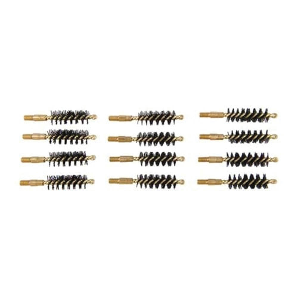 Brownells .38 Caliber/.357 Cal/9mm #8-32 Male Heavy Weight Bore Brush, Pack of 12