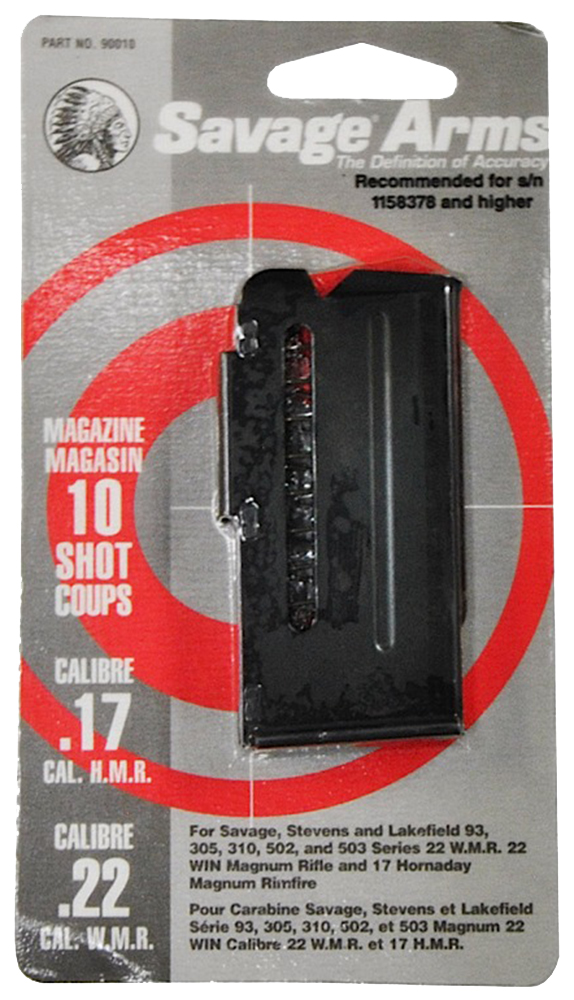 Savage Arms 10 Round .22 WMR/.17 HMR Savage 93 Replacement Magazine, Blue - 90010 - Savage Arms