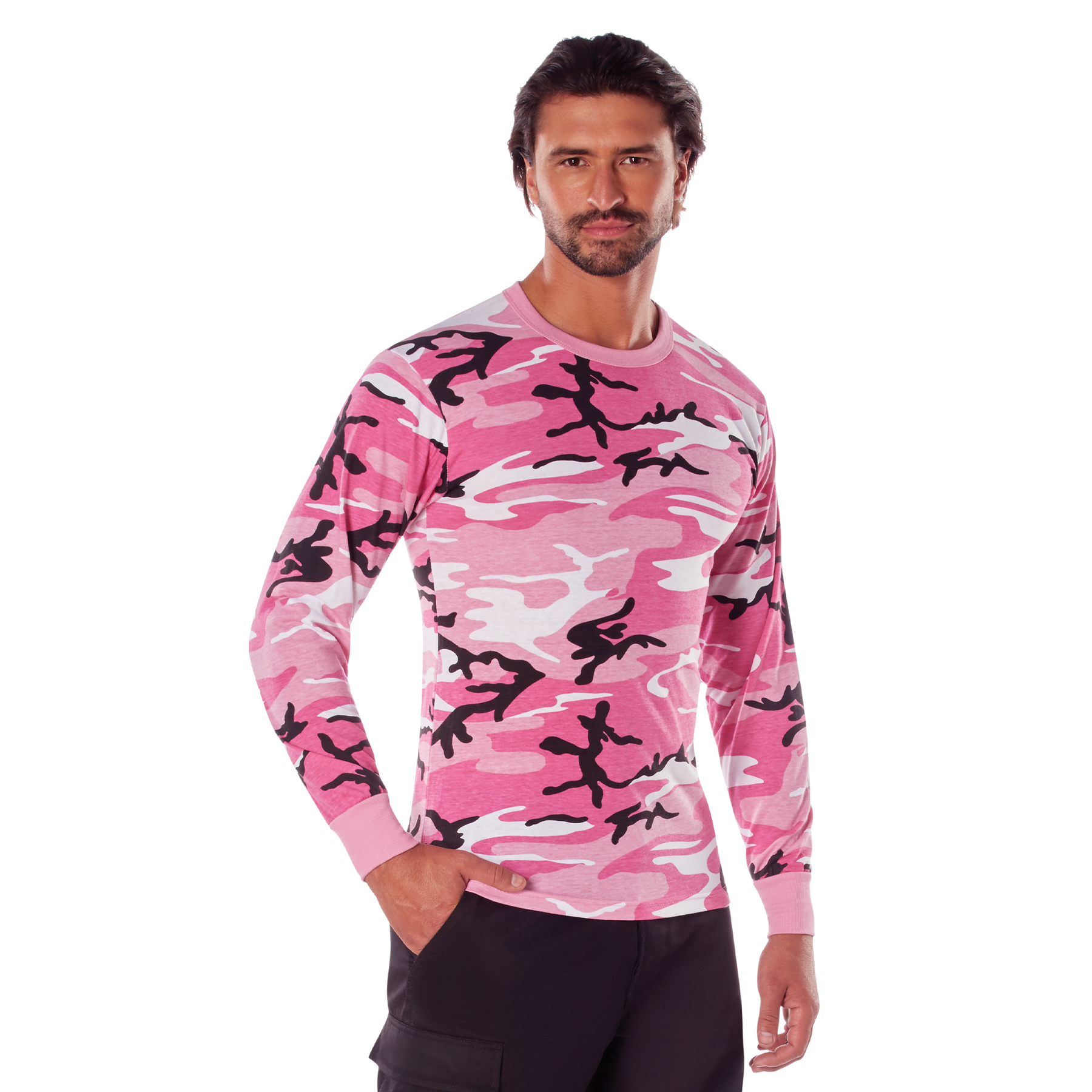 Rothco Rothco Long Sleeve Color Camo T-Shirt - Pink Camo, Medium