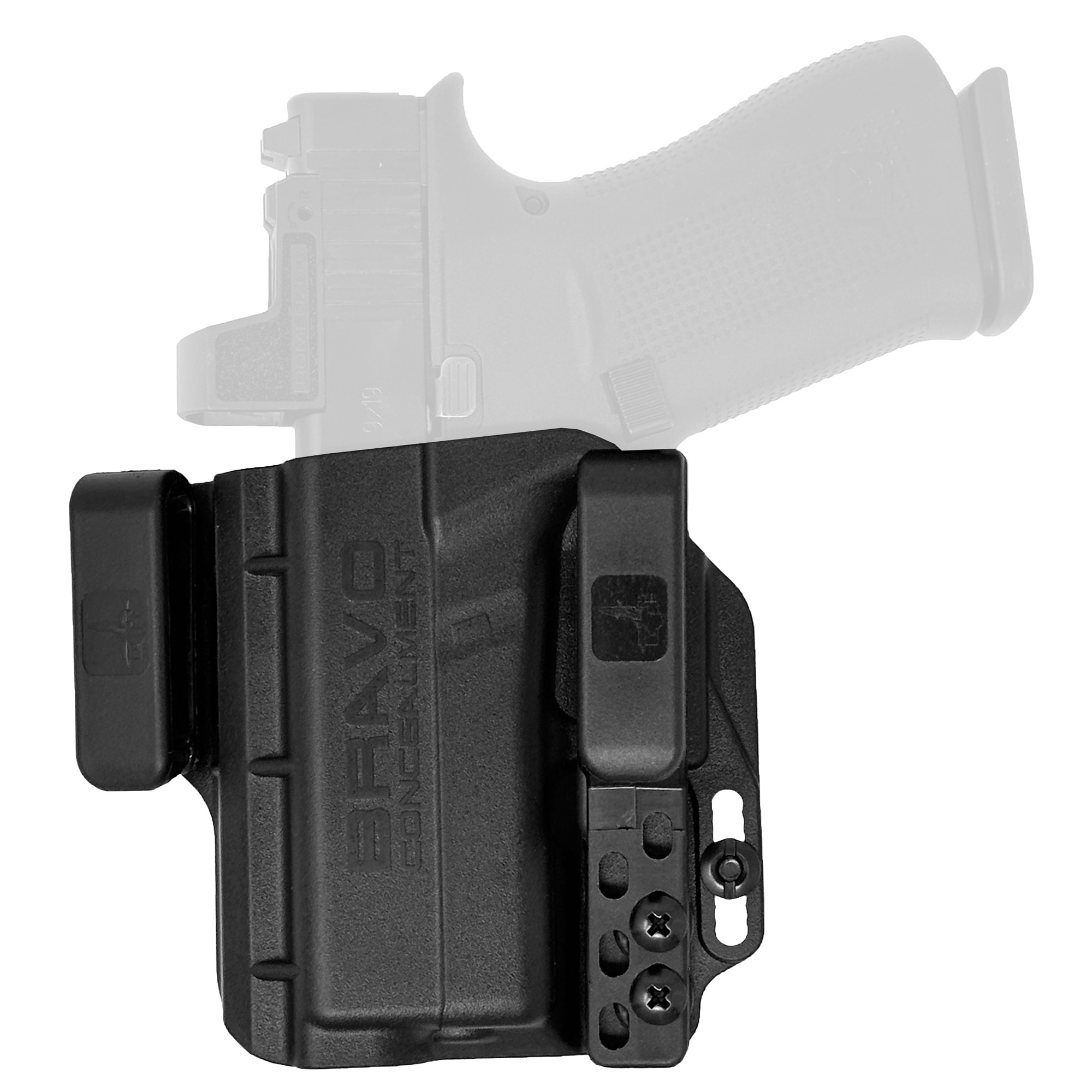 Bravo Concealment Torsion Glock G43/G43X/G43X MOS IWB Holster LH Polymer Black - Secure and Versatile Carry - BC20-1006 - Bravo Concealment