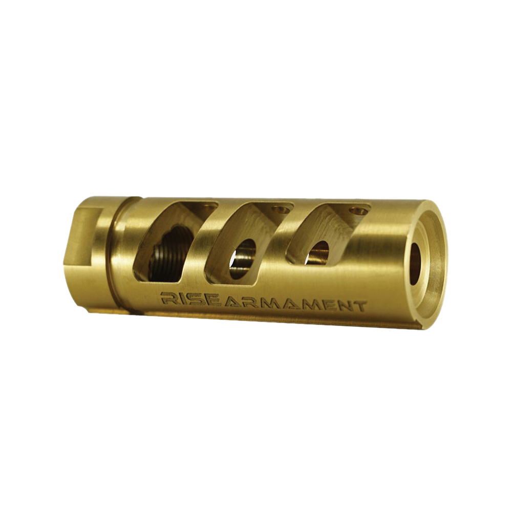 Rise Armament RA-701 Compensator 5/8-24, Gold - Superior Recoil Reduction and Muzzle Control - RA701308TIN