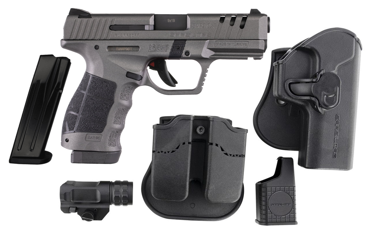 SAR SAR9 CX Package 4" 9mm 15rd Pistol, Platinum - SAR9CXPT - SAR USA
