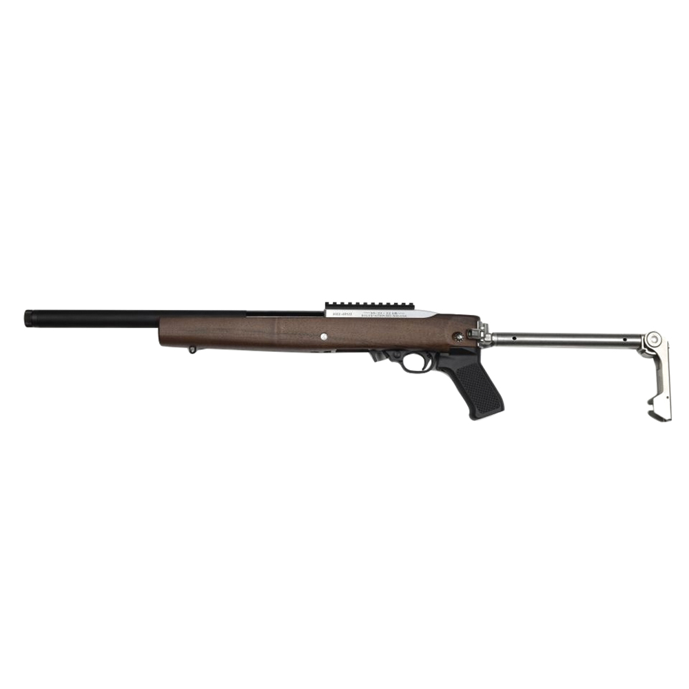 Samson Manufacturing B-TM Folding Stock Fits Ruger 10/22 Stainless/Walnut - Classic Folding Stock for Ruger 10/22 - 10-00046-00 - Samson