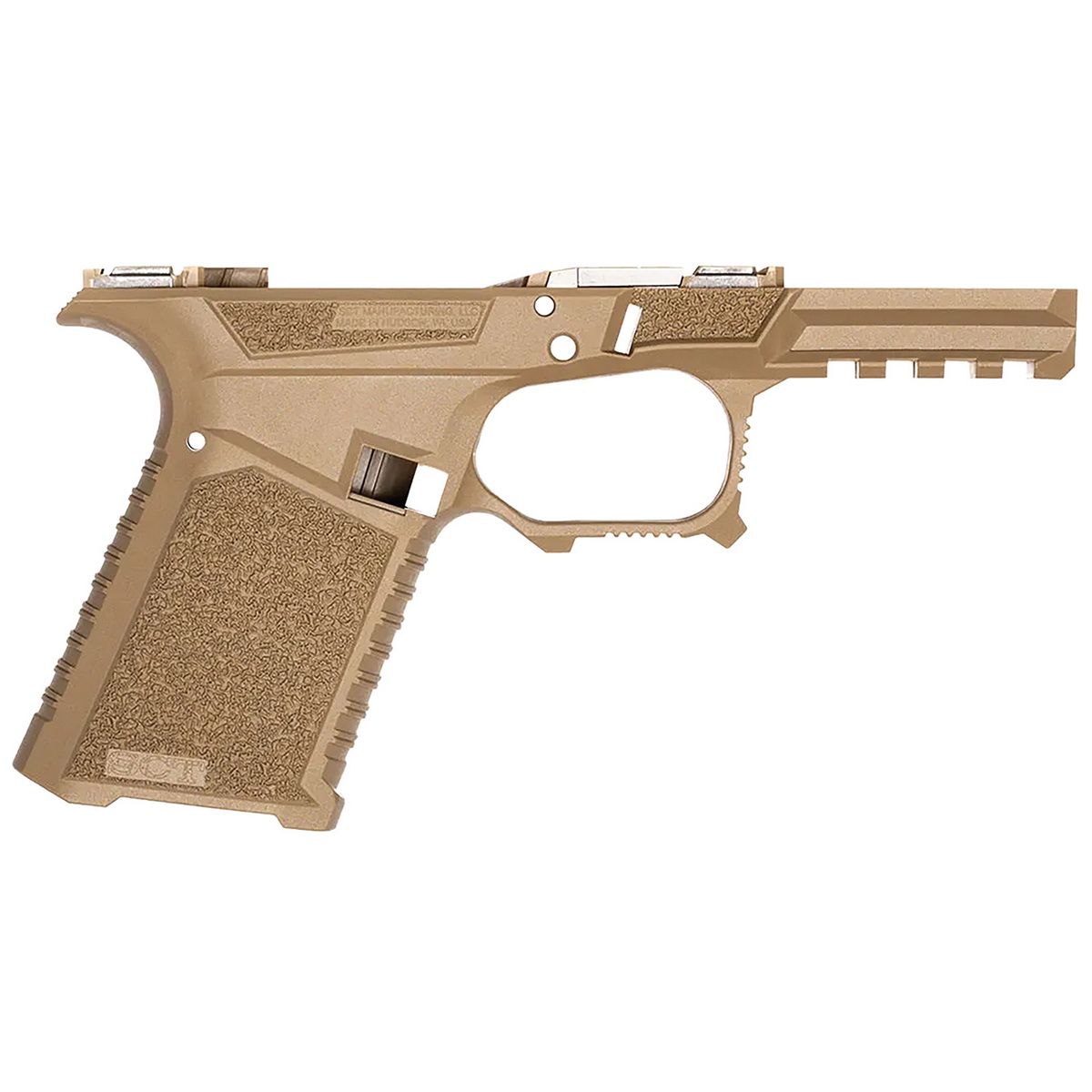 SCT Manufacturing SCT 19 Frame Compact Fits Glock G19/G23/G32 - Flat Dark Earth, Tactical Upgrade for Superior Handling and Durability - 0225000100IA - Sct Manufacturing