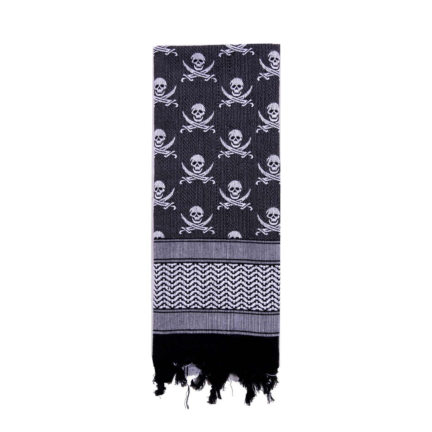 Rothco Rothco Skulls Shemagh Tactical Desert Keffiyeh Scarf - White - Black