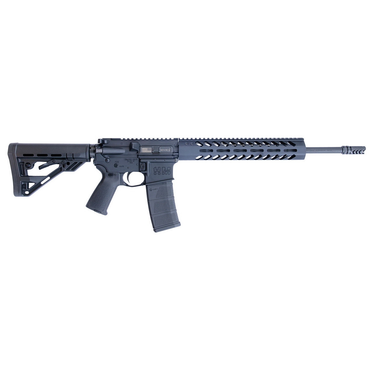 HM Defense Defender M5 5.56x45mm 16" AR Rifle, Black - HM15FMB556 - Hm Defense