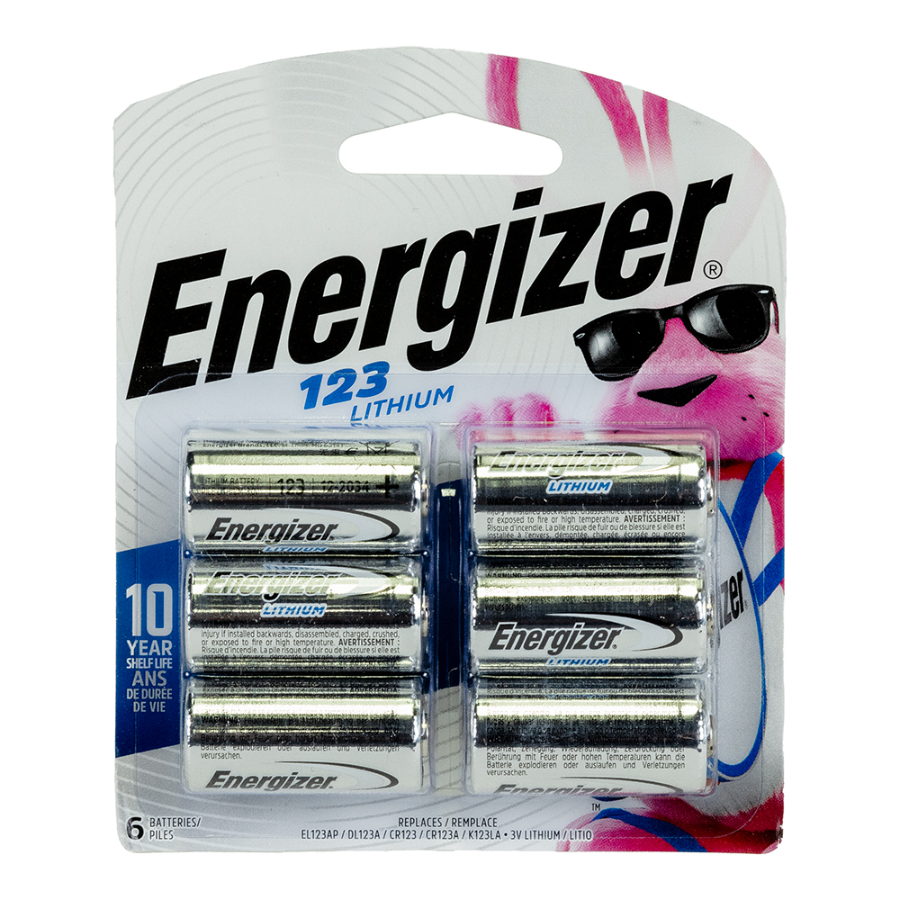 Energizer CR 123 Lithium 6 Pack  EL123BP-6 - Energizer