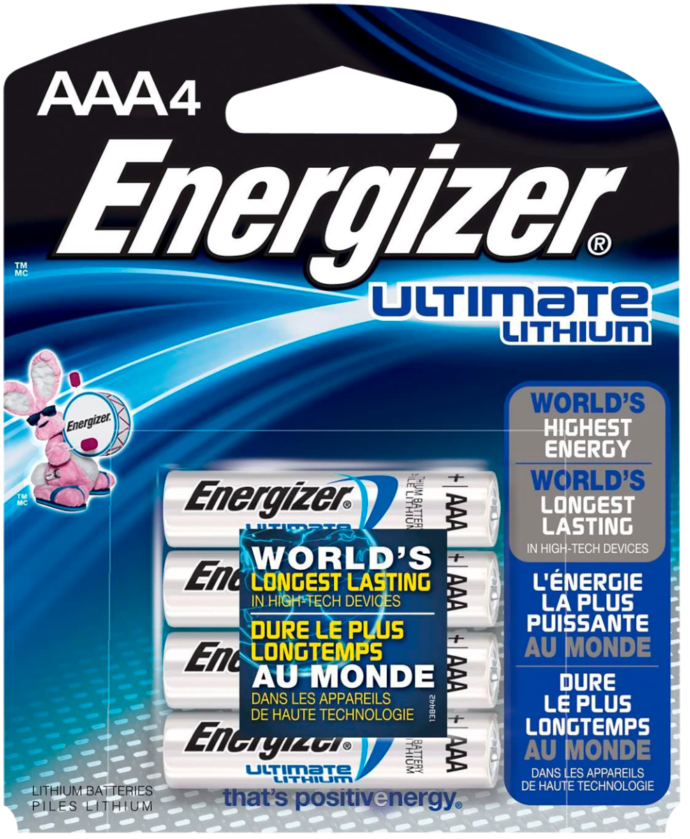 Energizer AAA Ultimate 1.5V Lithium, 4 Pack - L92SBP-4 - Energizer