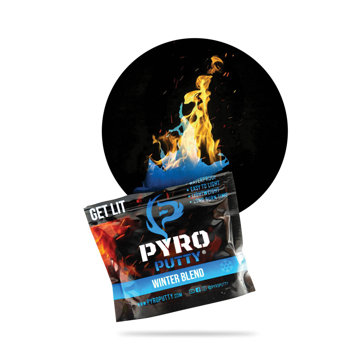 Pyro Putty Winter Blend  Fire Staters 2 oz, Blue - PP2OZW - Phone Skope