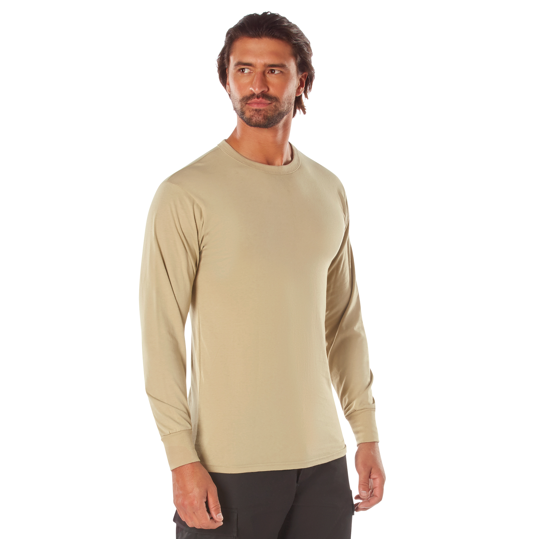 Rothco Rothco Long Sleeve Solid T-Shirt - Desert Sand, Large
