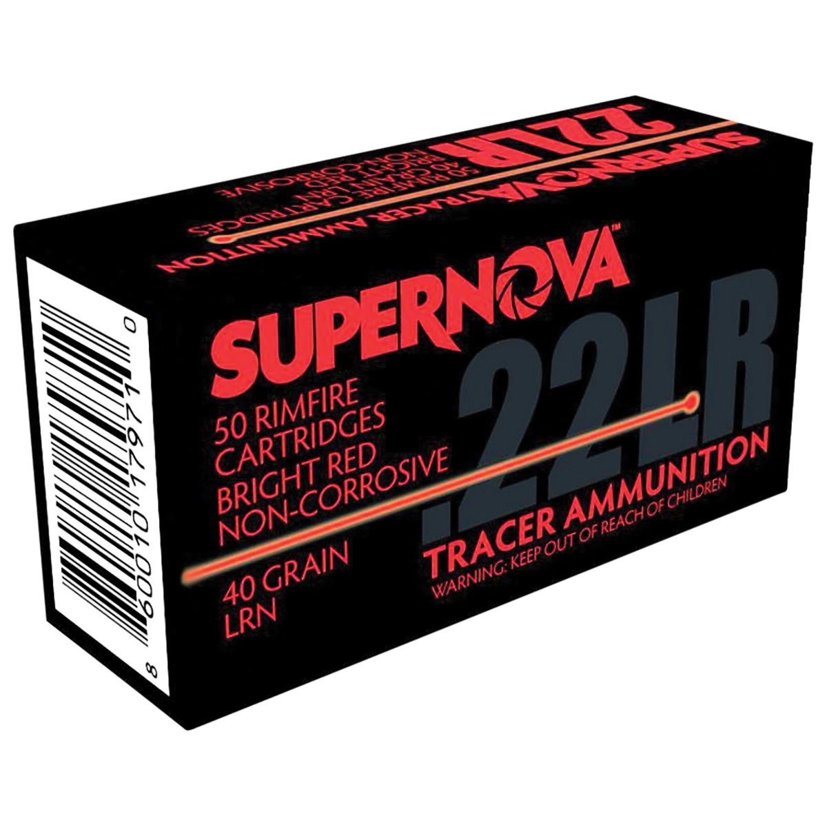 Supernova Tracers .22LR 40 gr LRN 50rds Rimfire Ammo for Enhanced Visibility and Accuracy in Plinking and Target Practice - PMSN22LRR - Supernova Tracers