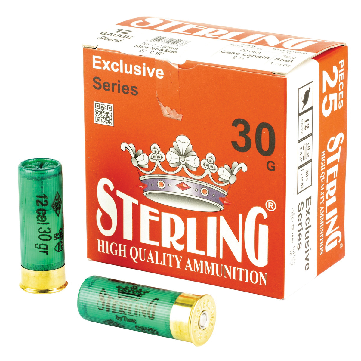 Sterling Exclusive 12 Gauge 2-3/4" #7 Bird 1-1/6 oz 25rds Shotshell - Versatile Bird Hunting Ammunition - 8698779950637 - Sterling