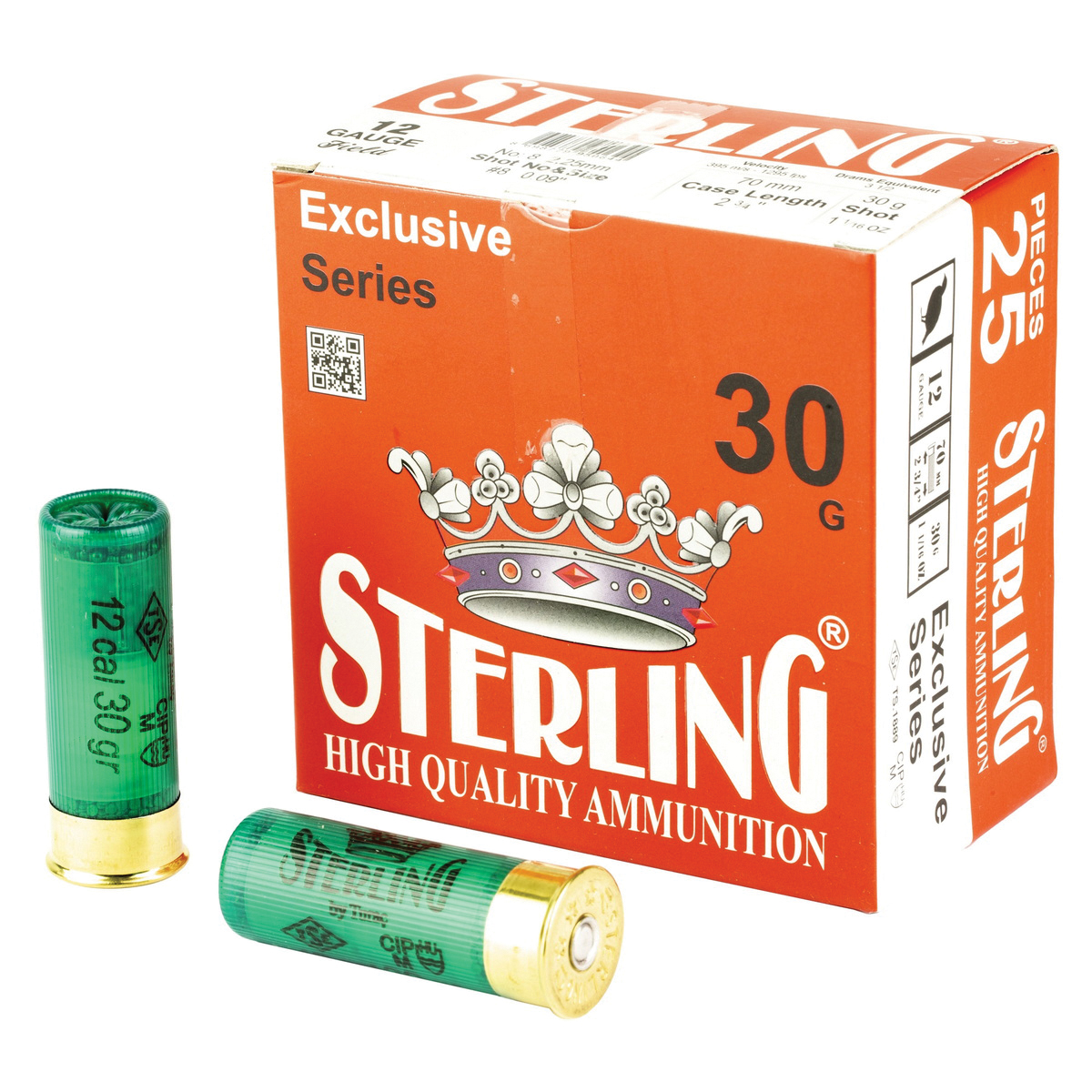 Sterling Exclusive 12 Gauge 2-3/4" #8 Bird 1-1/6 oz 25rds Shotshell - Precision Birdshot for Upland Game - 8698779950644 - Sterling