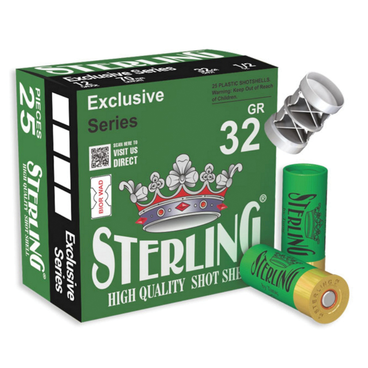 Sterling Exclusive 12 Gauge 2-3/4" #6 Bird 1-1/8 oz 25rds Shotshell - Optimal Birdshot for Game Hunting - 8698779950828 - Sterling