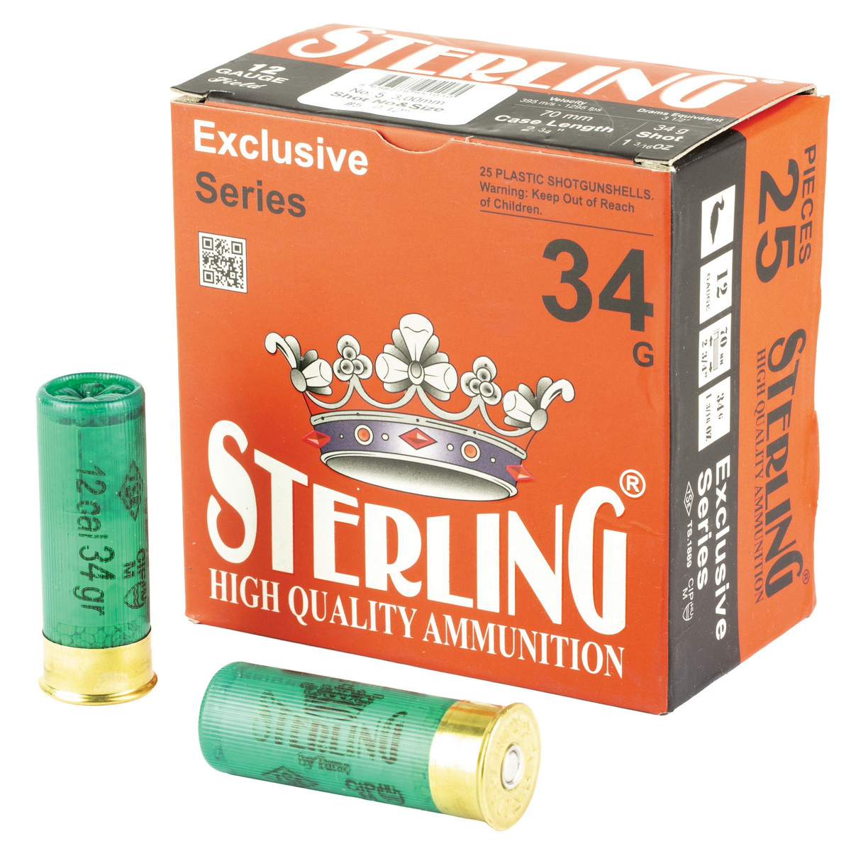 Sterling Exclusive 12 Gauge 2-3/4" #5 Bird 1-3/16 oz 25rds Shotshell - Premium Heavy Birdshot Load - 8698779951030 - Sterling