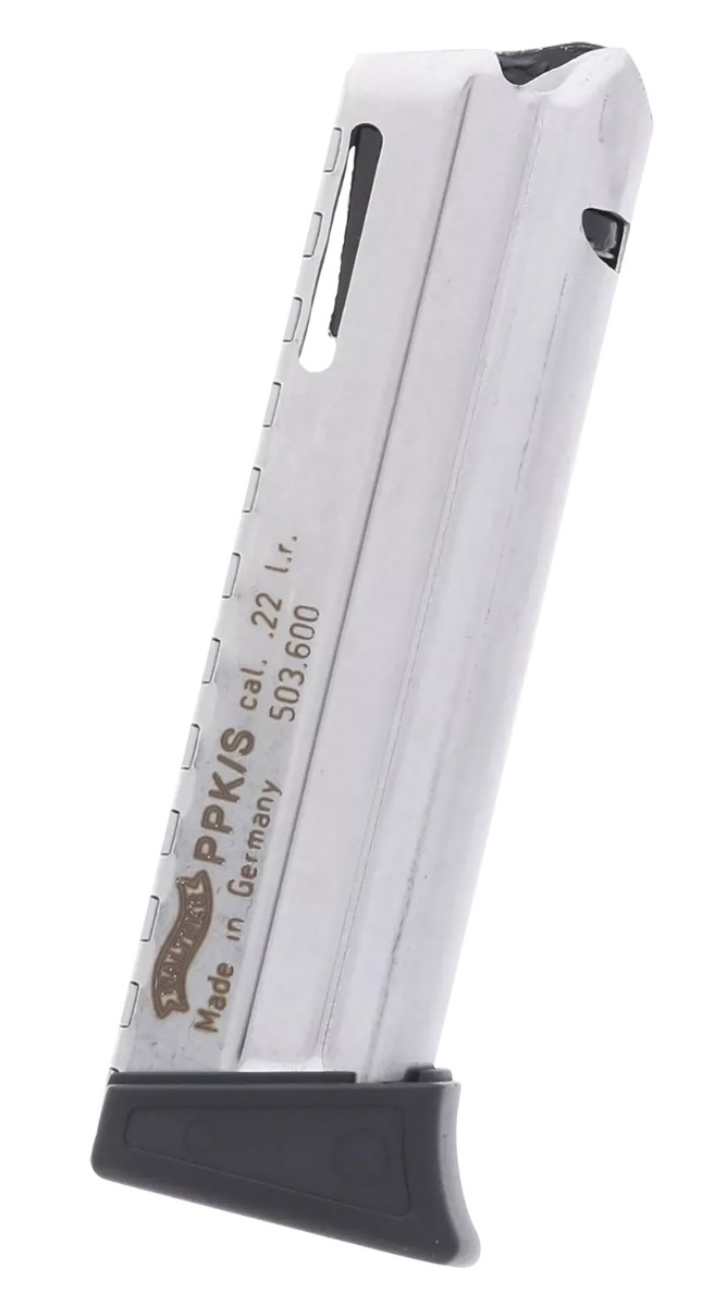 Walther PPK/S .22LR 10rd Magazine, Nickel - 503600 - Walther